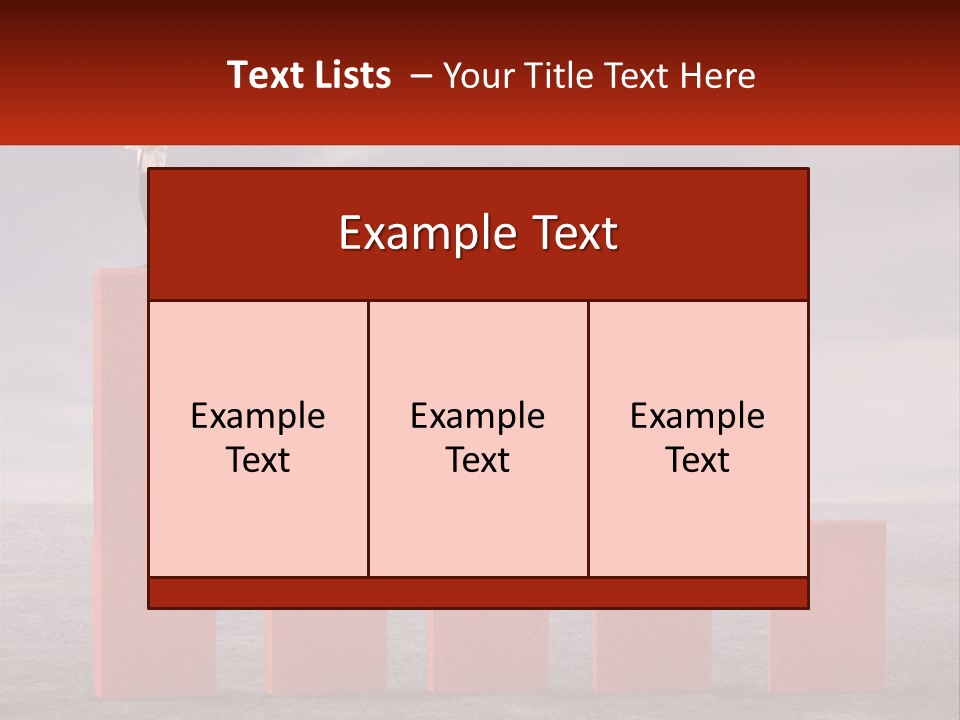 A Man Standing On Top Of A Red Bar Chart PowerPoint Template