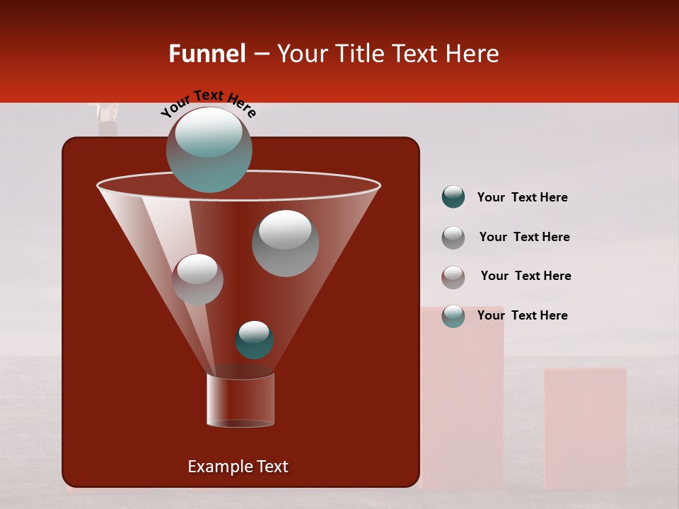 A Man Standing On Top Of A Red Bar Chart PowerPoint Template