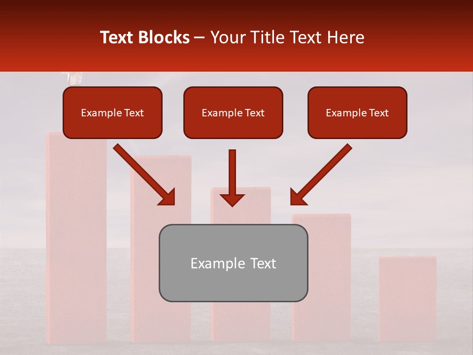 A Man Standing On Top Of A Red Bar Chart PowerPoint Template