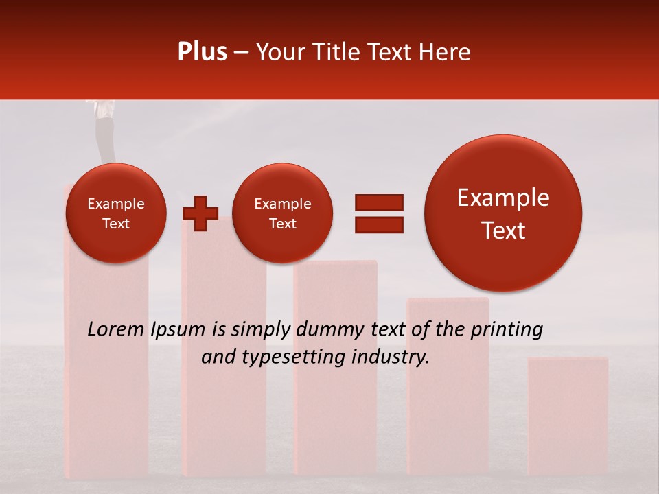 A Man Standing On Top Of A Red Bar Chart PowerPoint Template