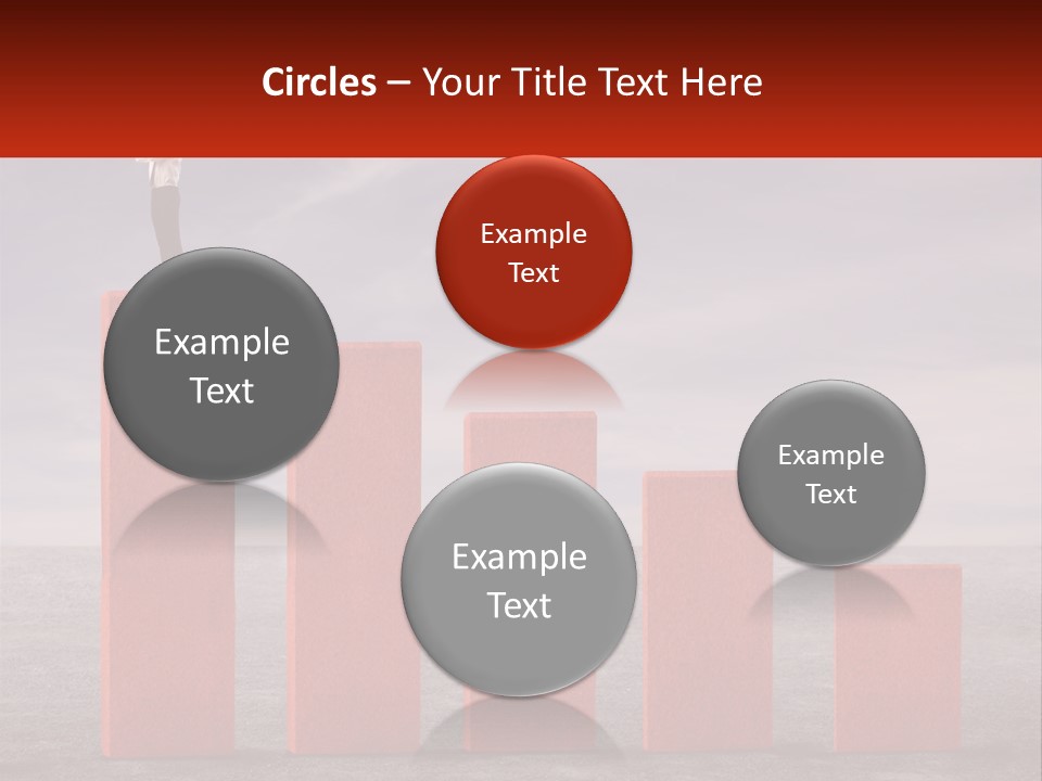 A Man Standing On Top Of A Red Bar Chart PowerPoint Template