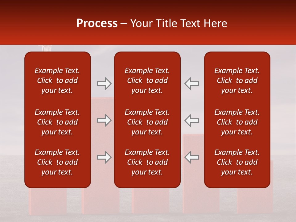 A Man Standing On Top Of A Red Bar Chart PowerPoint Template