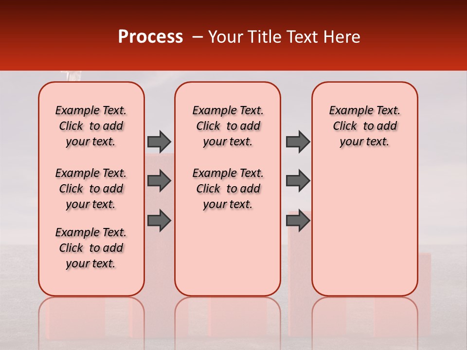 A Man Standing On Top Of A Red Bar Chart PowerPoint Template