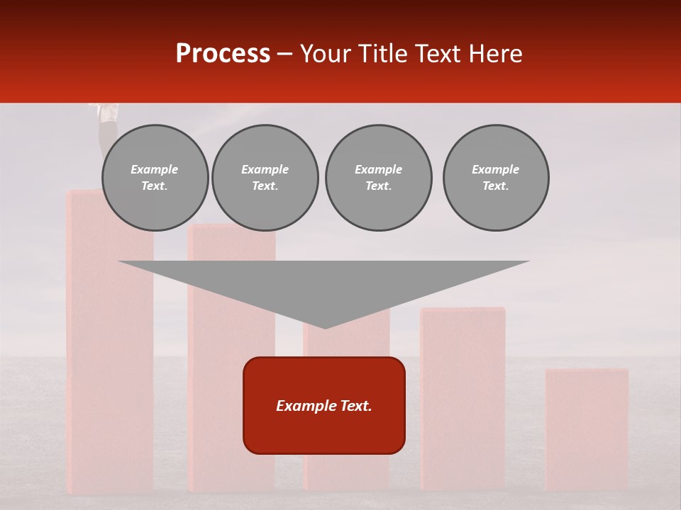 A Man Standing On Top Of A Red Bar Chart PowerPoint Template