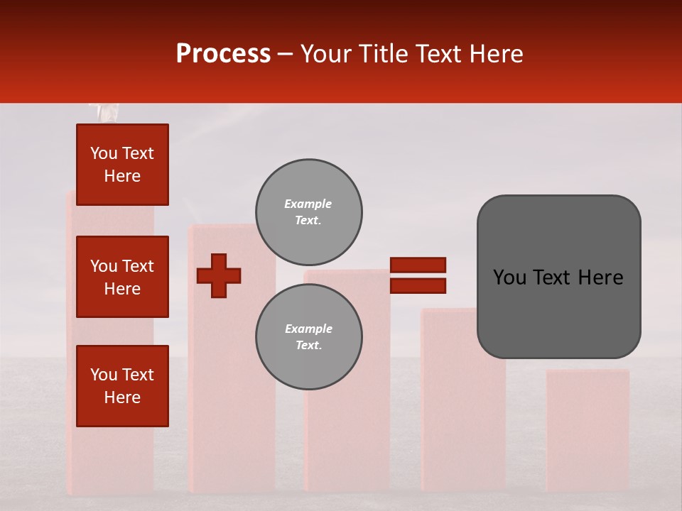 A Man Standing On Top Of A Red Bar Chart PowerPoint Template