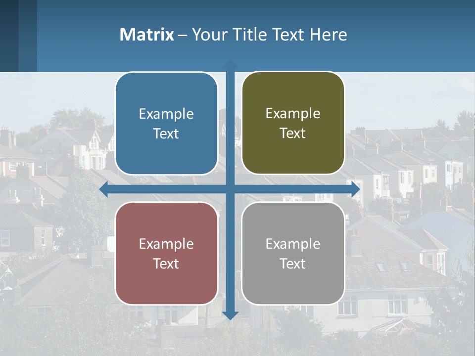 A Large Group Of Houses With A Blue Sign In Front Of Them PowerPoint Template