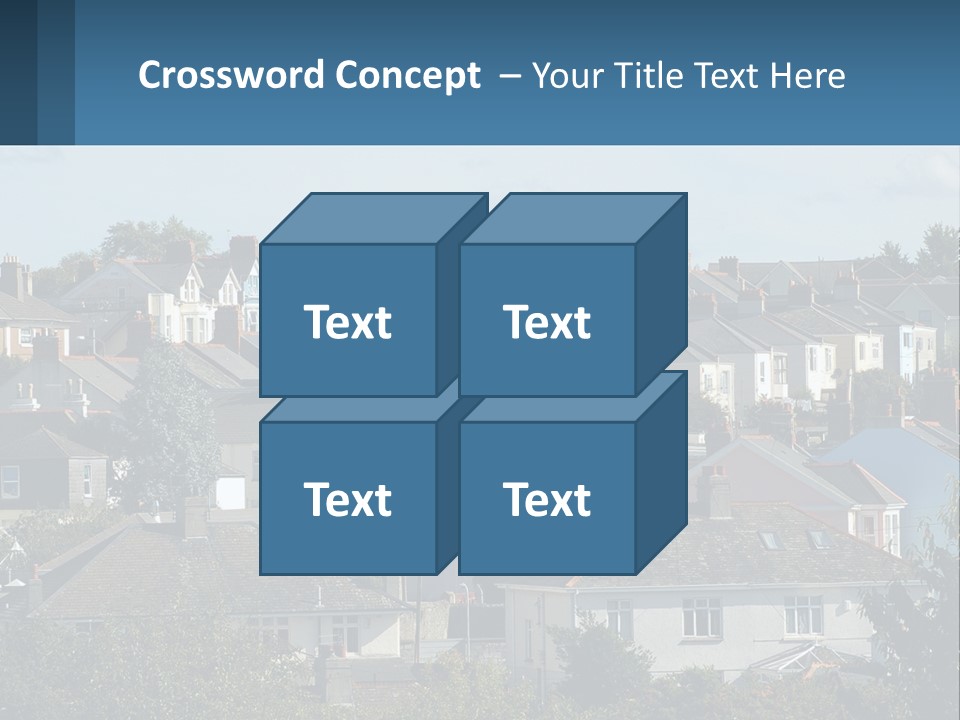 A Large Group Of Houses With A Blue Sign In Front Of Them PowerPoint Template
