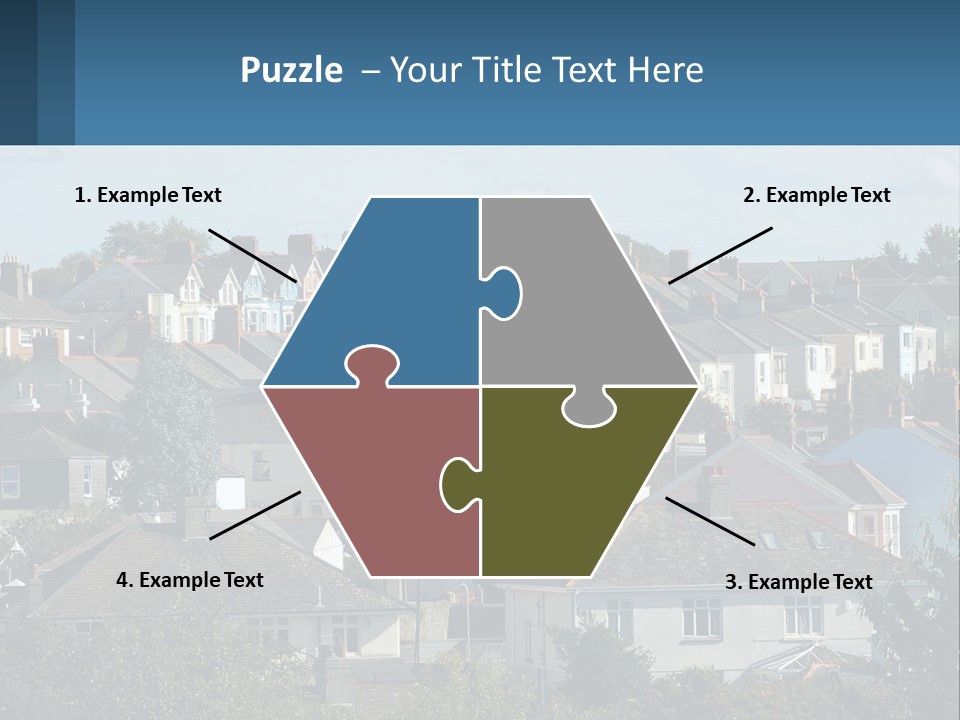 A Large Group Of Houses With A Blue Sign In Front Of Them PowerPoint Template