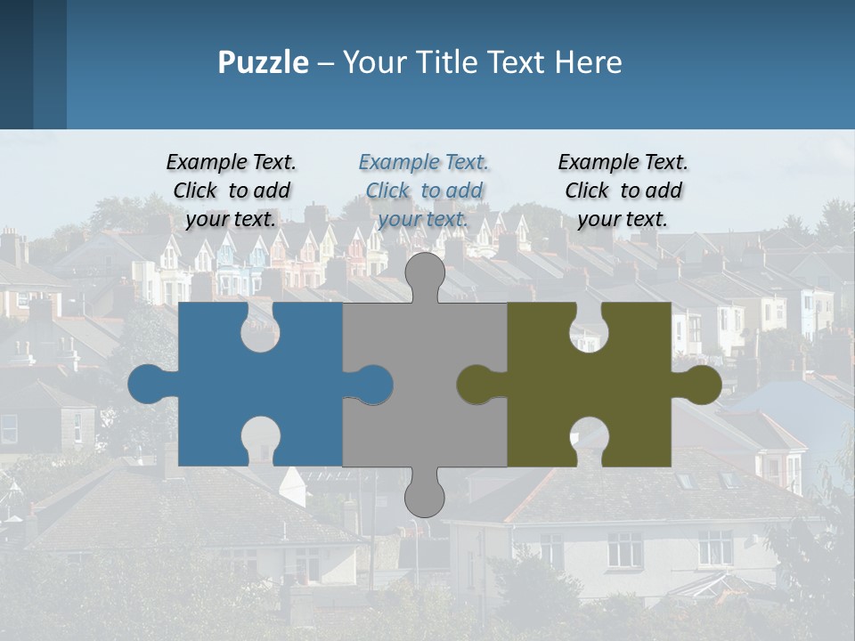 A Large Group Of Houses With A Blue Sign In Front Of Them PowerPoint Template