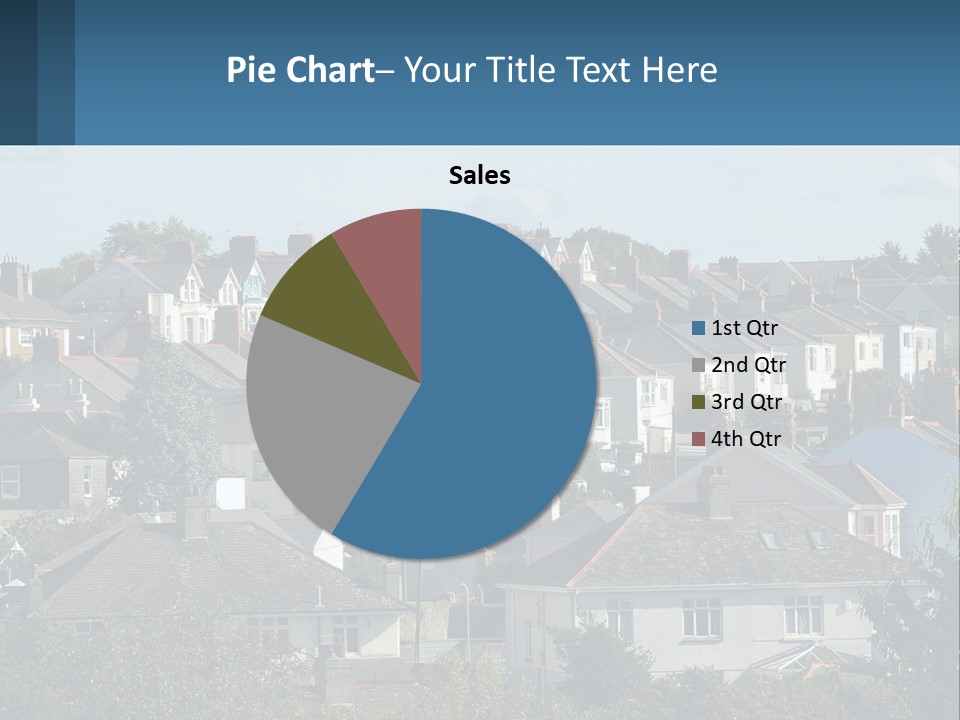 A Large Group Of Houses With A Blue Sign In Front Of Them PowerPoint Template
