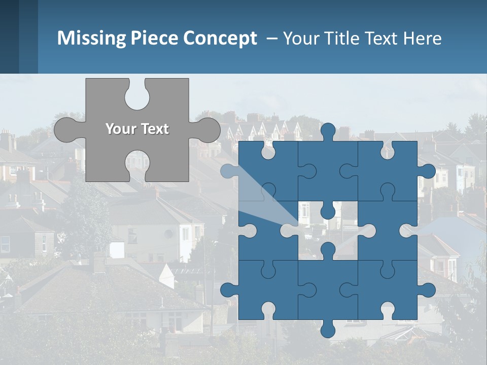 A Large Group Of Houses With A Blue Sign In Front Of Them PowerPoint Template