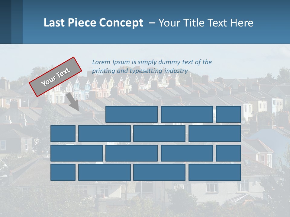 A Large Group Of Houses With A Blue Sign In Front Of Them PowerPoint Template