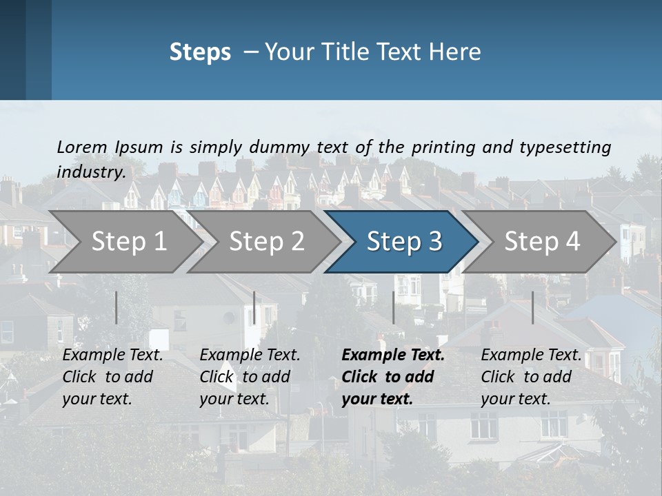 A Large Group Of Houses With A Blue Sign In Front Of Them PowerPoint Template