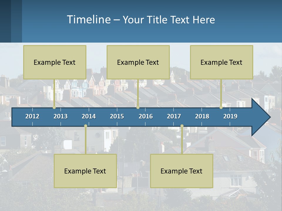 A Large Group Of Houses With A Blue Sign In Front Of Them PowerPoint Template