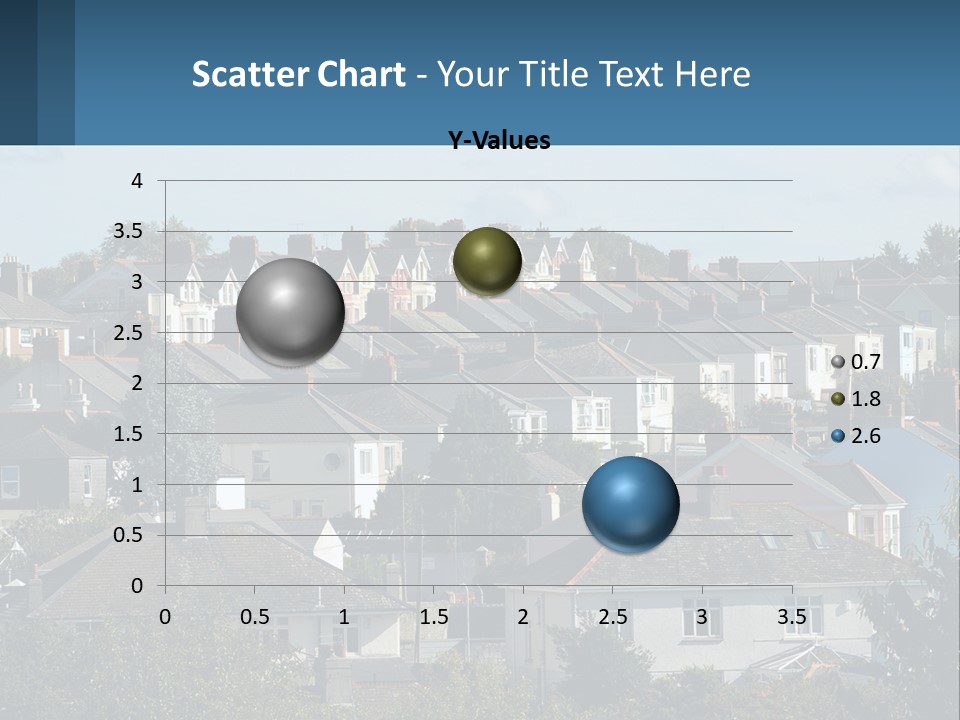 A Large Group Of Houses With A Blue Sign In Front Of Them PowerPoint Template