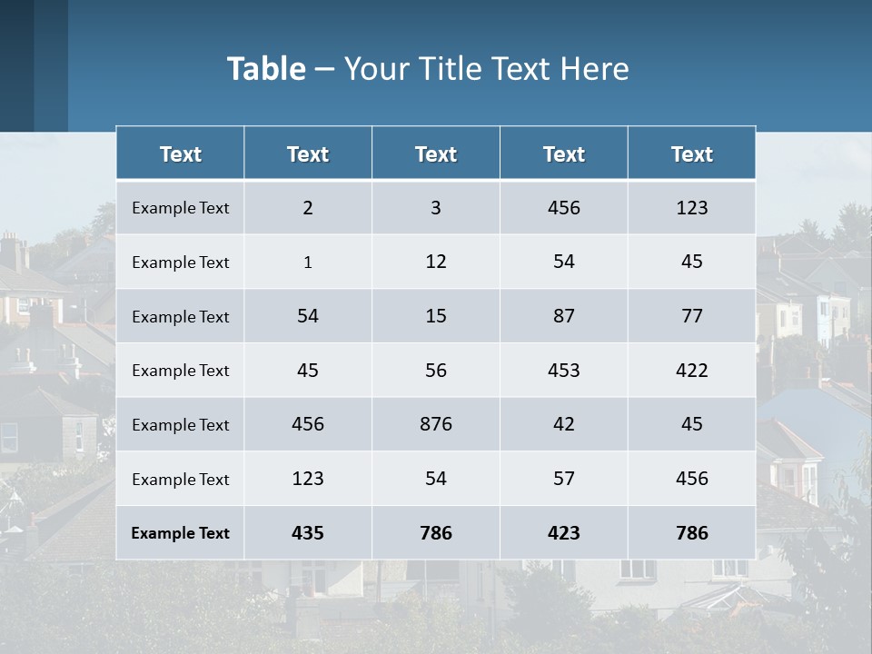 A Large Group Of Houses With A Blue Sign In Front Of Them PowerPoint Template