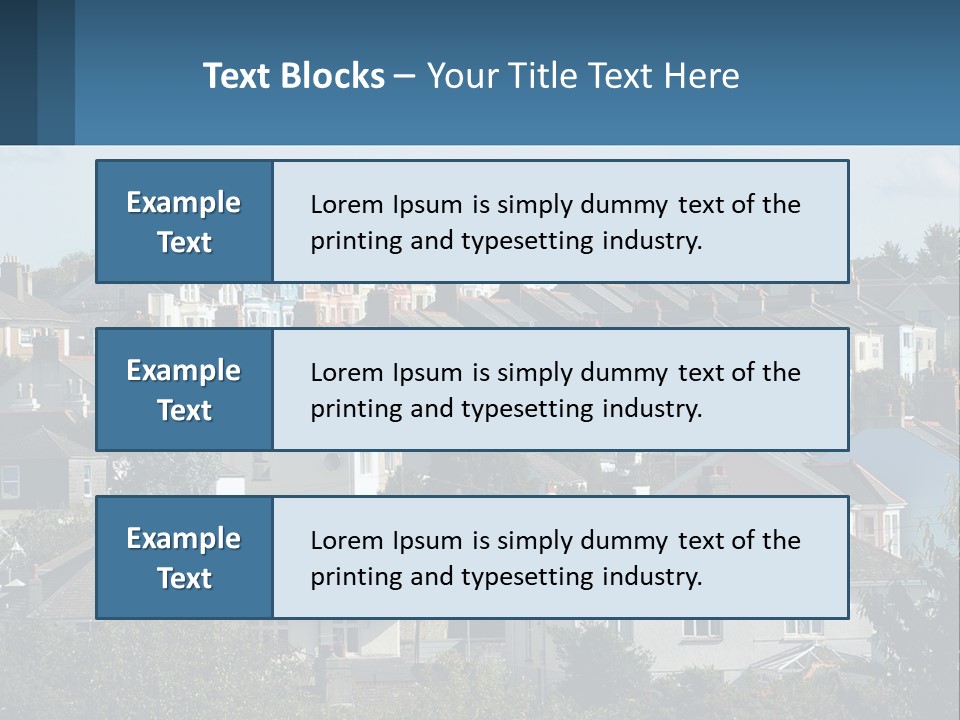 A Large Group Of Houses With A Blue Sign In Front Of Them PowerPoint Template