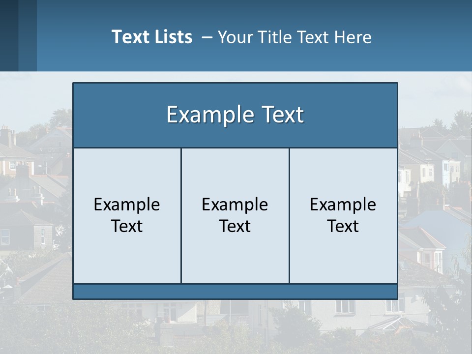 A Large Group Of Houses With A Blue Sign In Front Of Them PowerPoint Template