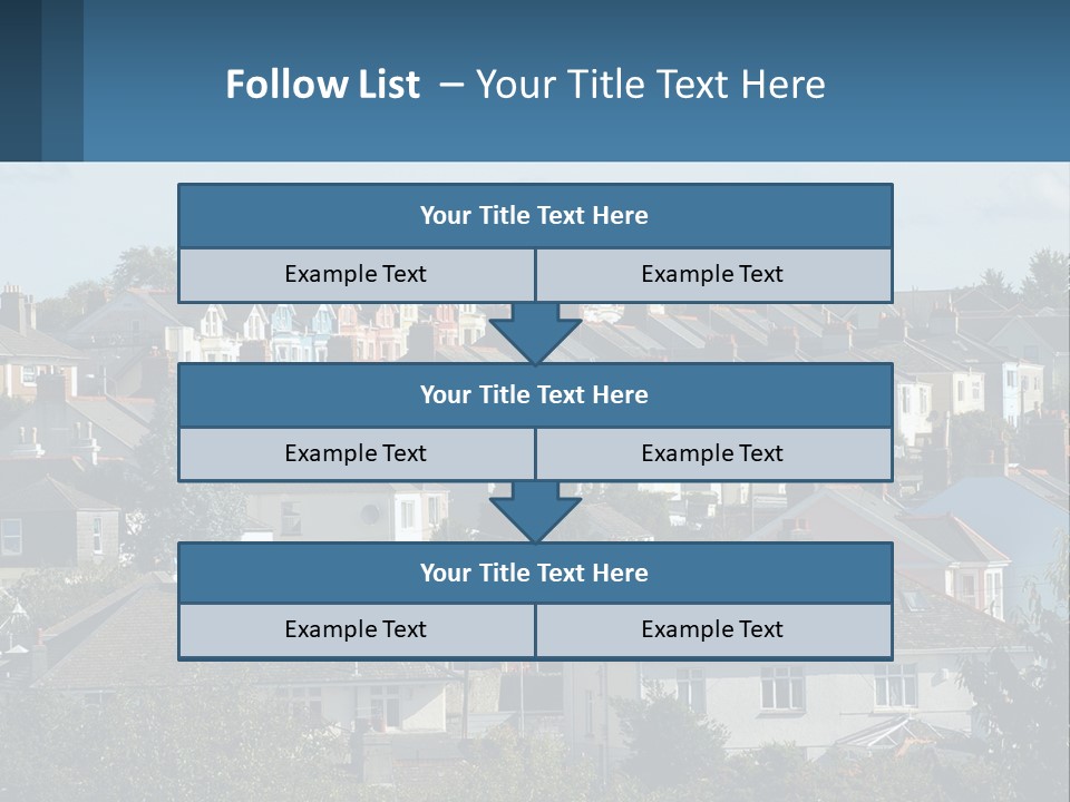 A Large Group Of Houses With A Blue Sign In Front Of Them PowerPoint Template