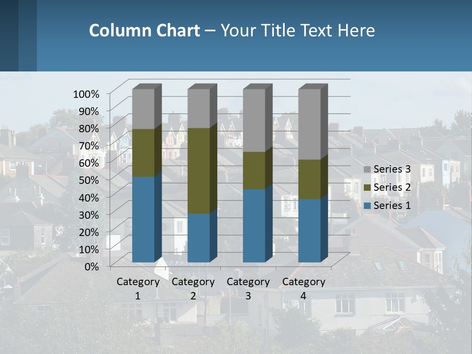 A Large Group Of Houses With A Blue Sign In Front Of Them PowerPoint Template