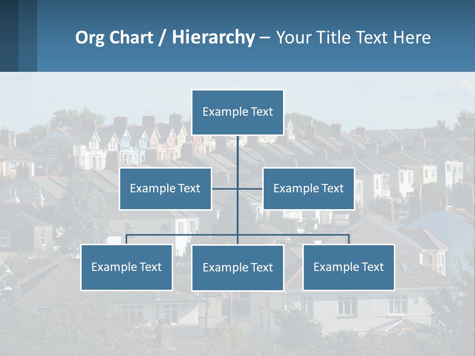 A Large Group Of Houses With A Blue Sign In Front Of Them PowerPoint Template