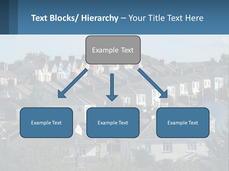 A Large Group Of Houses With A Blue Sign In Front Of Them PowerPoint Template