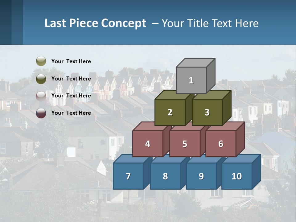 A Large Group Of Houses With A Blue Sign In Front Of Them PowerPoint Template