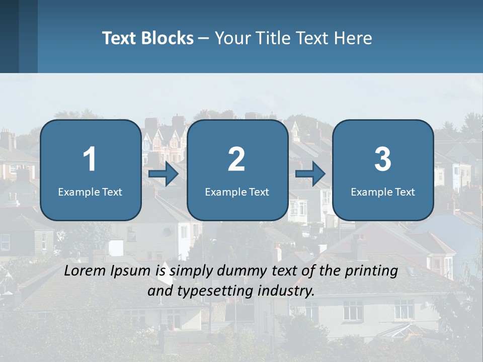 A Large Group Of Houses With A Blue Sign In Front Of Them PowerPoint Template