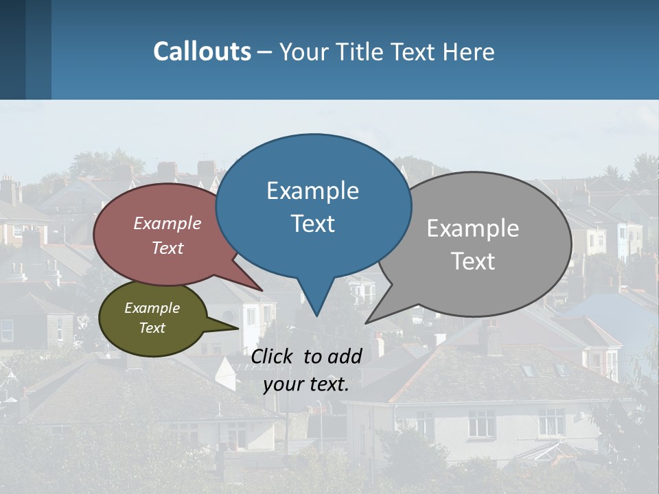 A Large Group Of Houses With A Blue Sign In Front Of Them PowerPoint Template