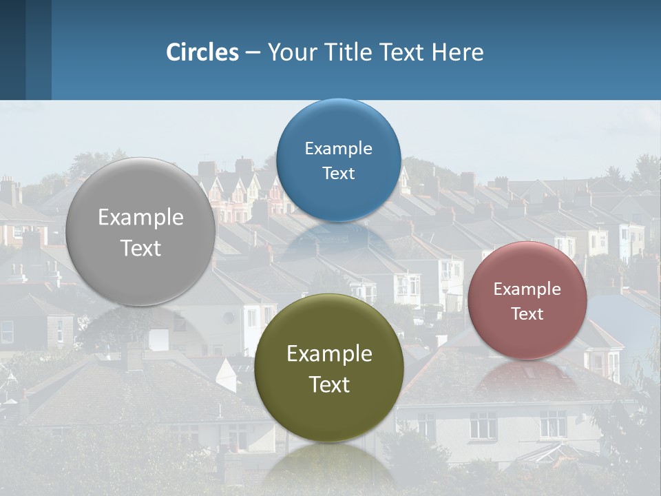 A Large Group Of Houses With A Blue Sign In Front Of Them PowerPoint Template