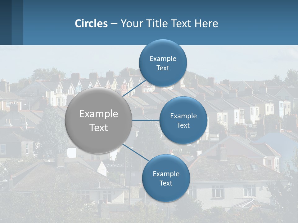 A Large Group Of Houses With A Blue Sign In Front Of Them PowerPoint Template