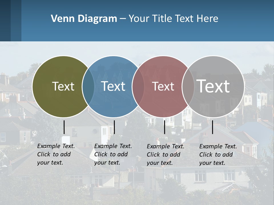 A Large Group Of Houses With A Blue Sign In Front Of Them PowerPoint Template