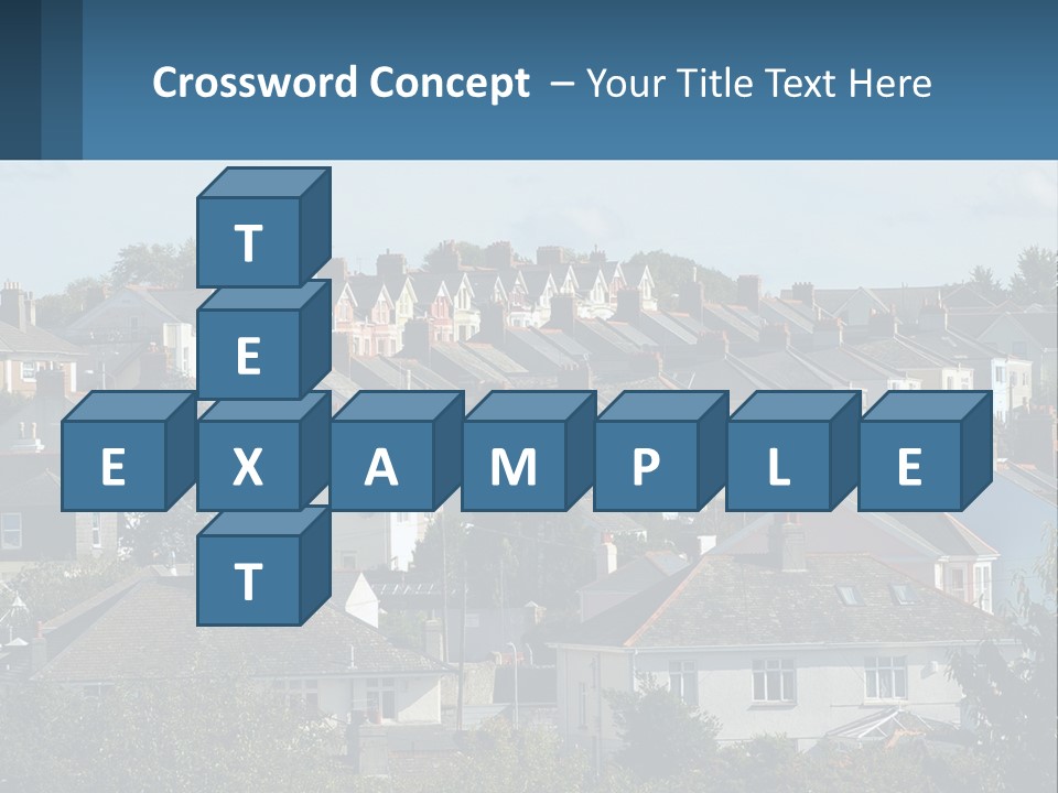 A Large Group Of Houses With A Blue Sign In Front Of Them PowerPoint Template