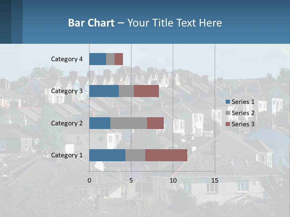 A Large Group Of Houses With A Blue Sign In Front Of Them PowerPoint Template