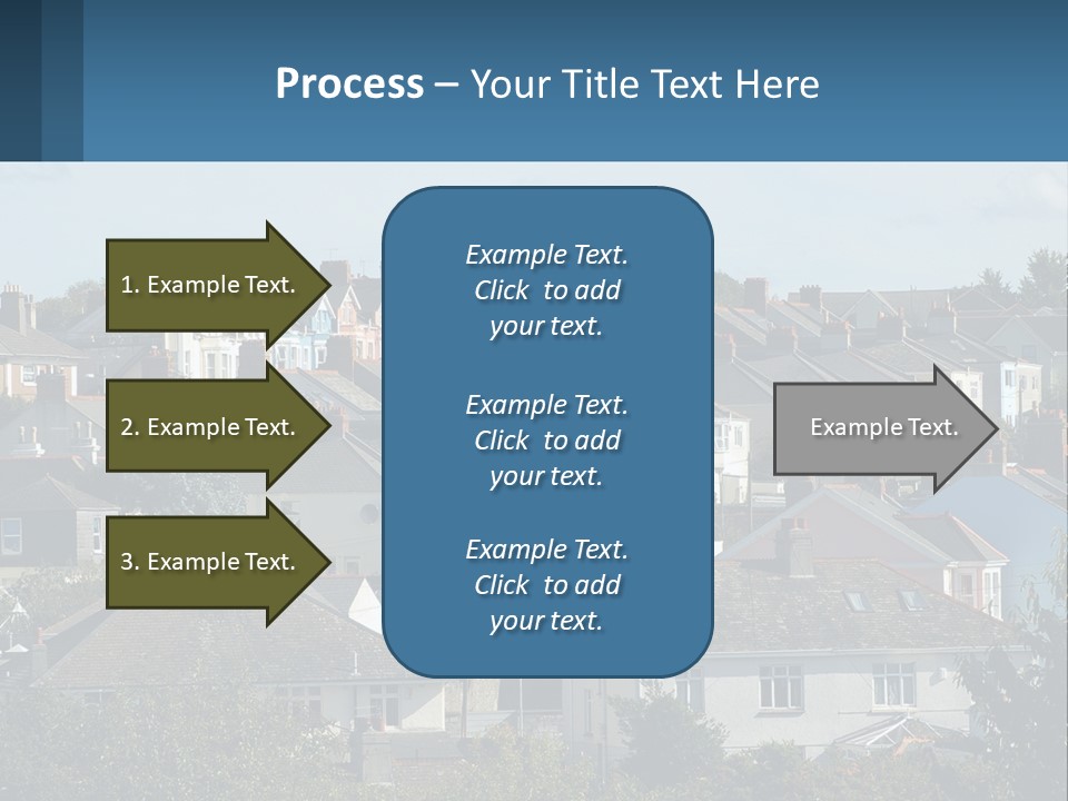 A Large Group Of Houses With A Blue Sign In Front Of Them PowerPoint Template