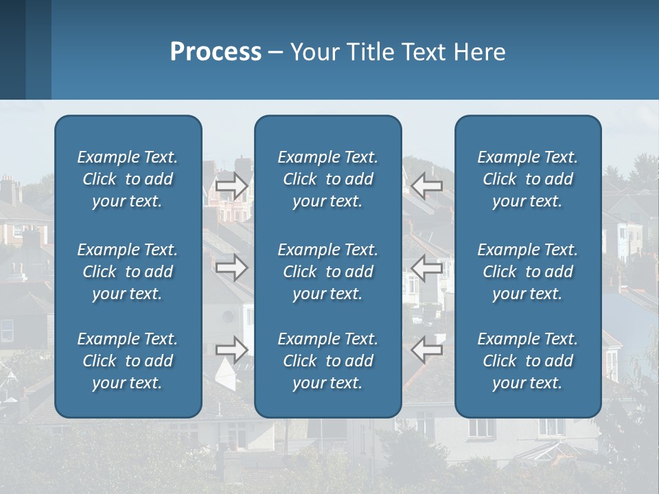A Large Group Of Houses With A Blue Sign In Front Of Them PowerPoint Template