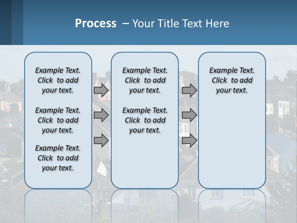 A Large Group Of Houses With A Blue Sign In Front Of Them PowerPoint Template