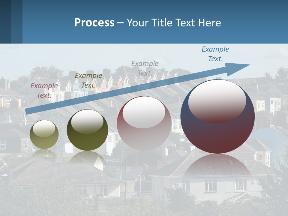 A Large Group Of Houses With A Blue Sign In Front Of Them PowerPoint Template