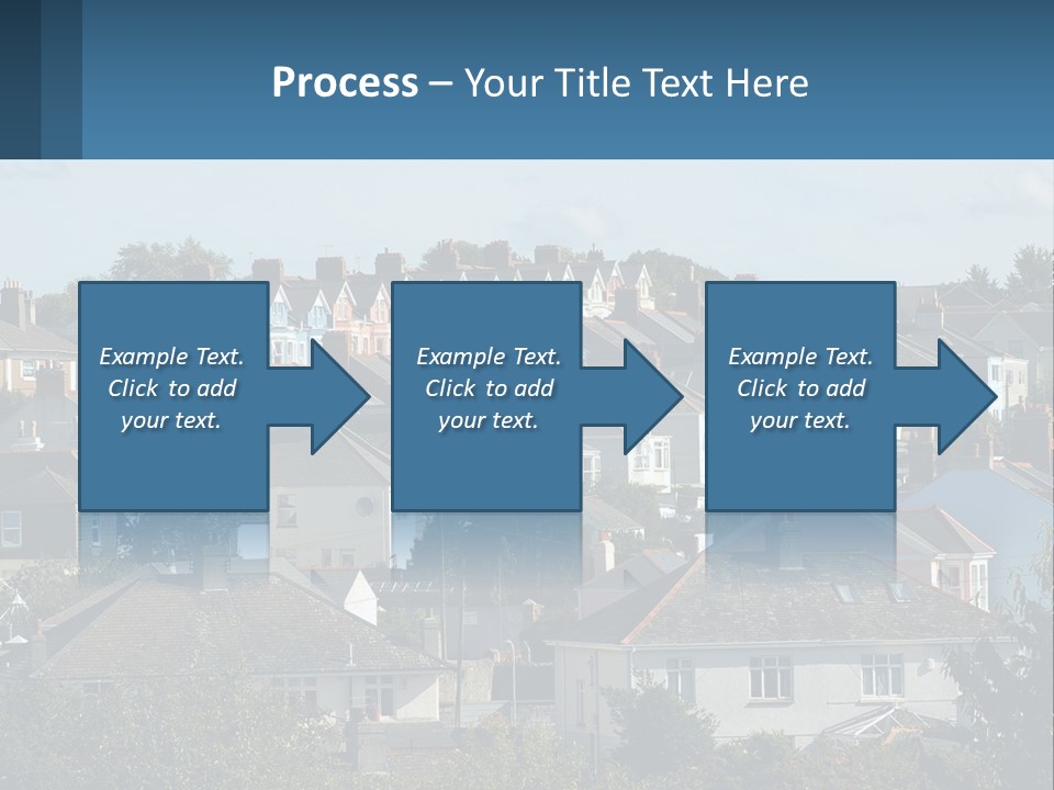 A Large Group Of Houses With A Blue Sign In Front Of Them PowerPoint Template