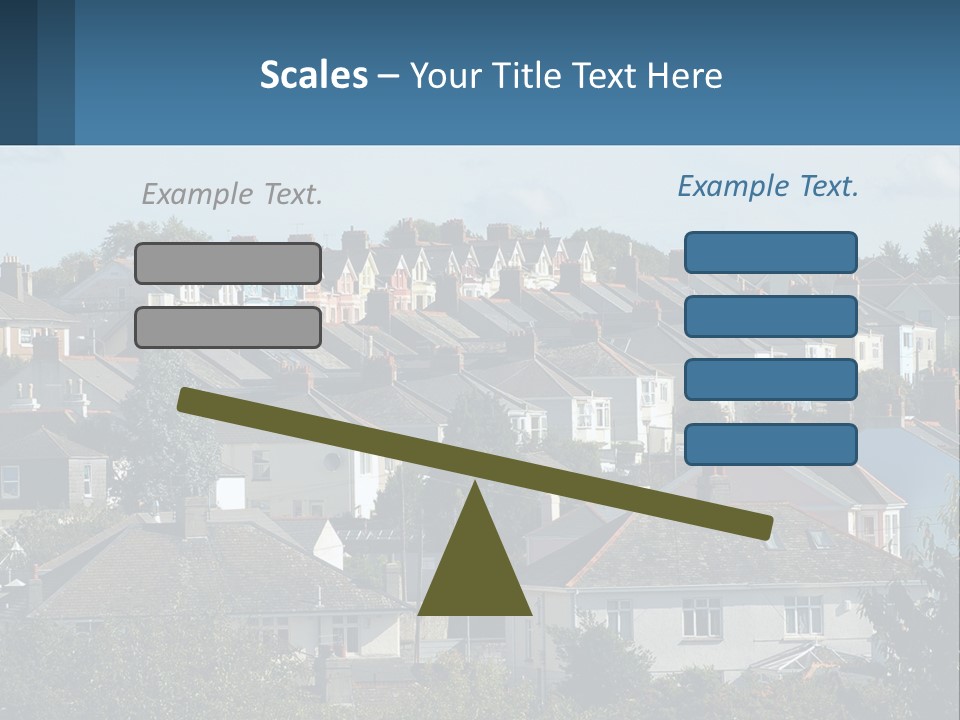 A Large Group Of Houses With A Blue Sign In Front Of Them PowerPoint Template