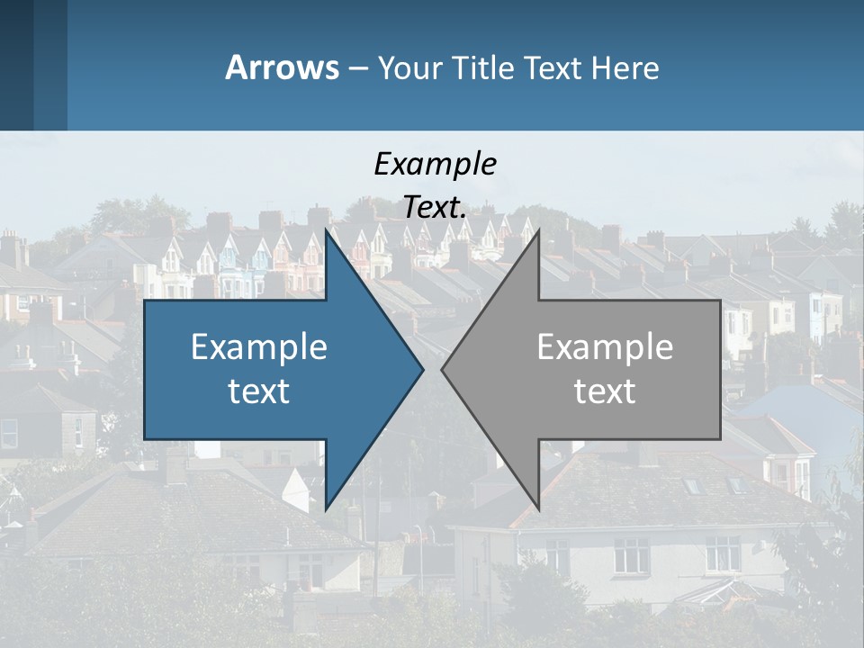 A Large Group Of Houses With A Blue Sign In Front Of Them PowerPoint Template
