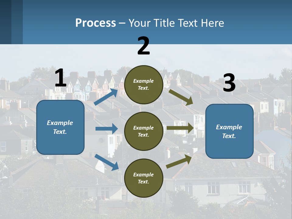 A Large Group Of Houses With A Blue Sign In Front Of Them PowerPoint Template