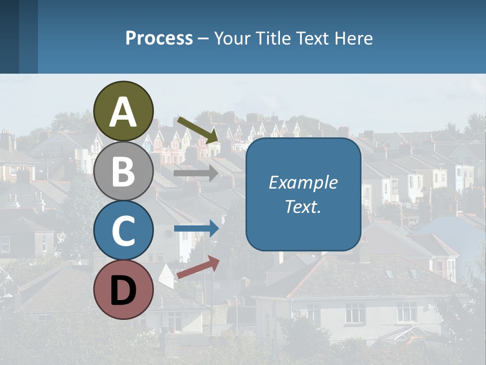 A Large Group Of Houses With A Blue Sign In Front Of Them PowerPoint Template