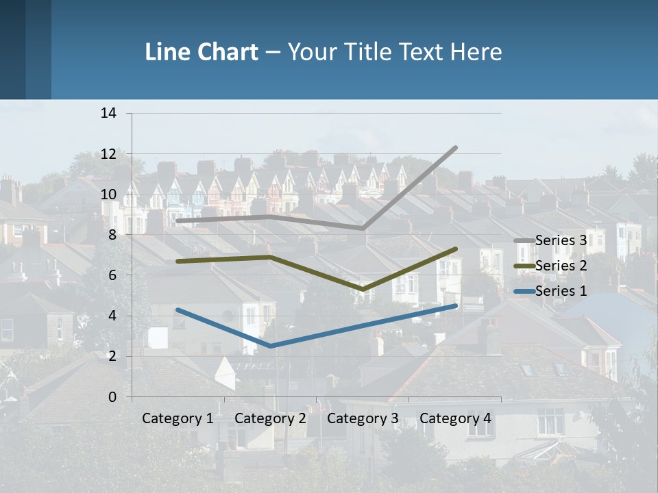 A Large Group Of Houses With A Blue Sign In Front Of Them PowerPoint Template