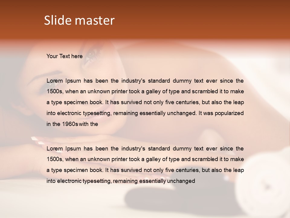 A Beautiful Woman Laying On Top Of A Bed PowerPoint Template