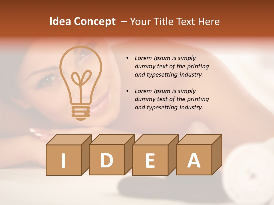 A Beautiful Woman Laying On Top Of A Bed PowerPoint Template