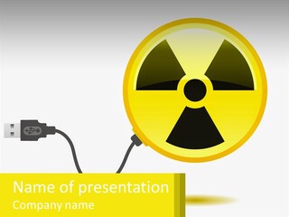 A Yellow Sign With A Radioactive Symbol On It PowerPoint Template