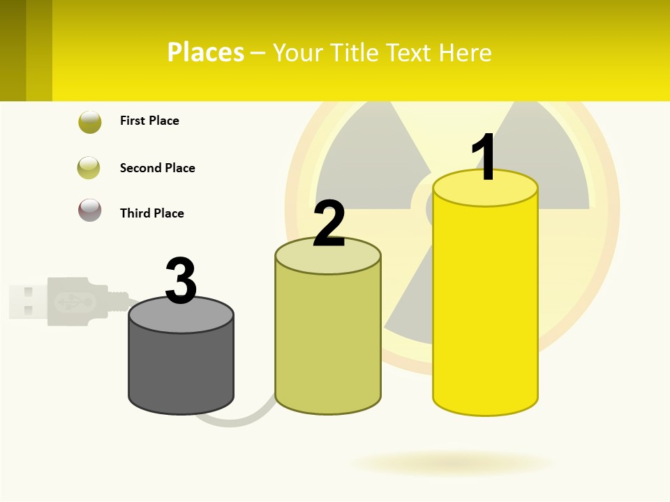 A Yellow Sign With A Radioactive Symbol On It PowerPoint Template