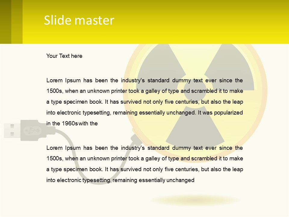 A Yellow Sign With A Radioactive Symbol On It PowerPoint Template