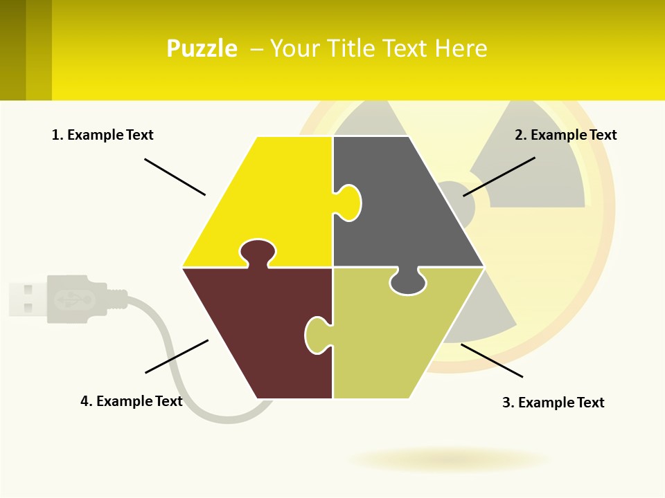 A Yellow Sign With A Radioactive Symbol On It PowerPoint Template